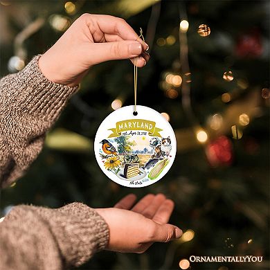 Artistic Maryland State Themes and Landmarks Christmas Ornament