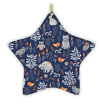 Autumn Forest Scandinavian Forest Ornament, Star Version