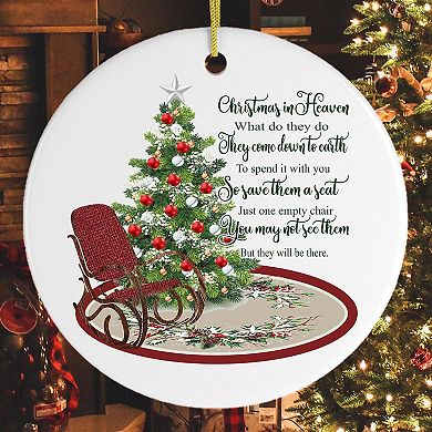 Christmas in Heaven Quote Ornament Version 1