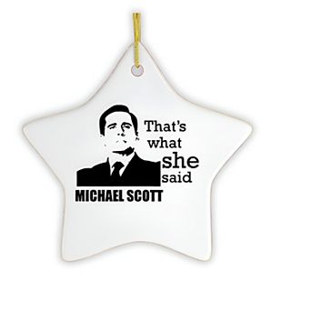 Michael Scott That's What She Said Ornament, The Office Themed Christmas Decoration, Star Version