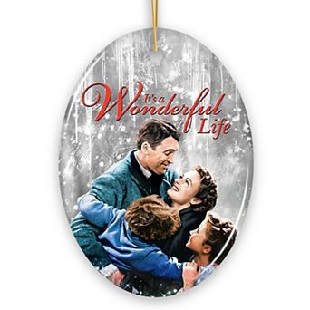 It's a Wonderful Life Ornament, Vintage Movie Christmas Decoration 1940s, Oval