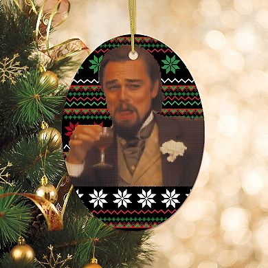 Laughing Leonardo DiCaprio Meme Christmas Ornament