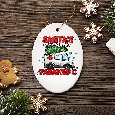 Santa’s Favorite Paramedic Christmas Ornament, EMT Appreciation Gift