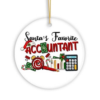 Santas Favorite Accountant Christmas Ornament, Tax Bookkeeper and CPA Gift