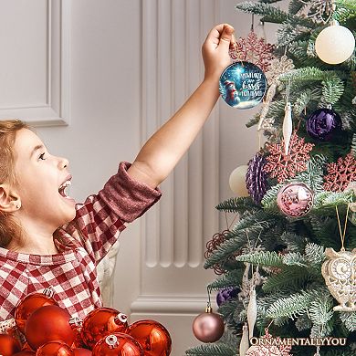 Snowflakes are Kisses from Heaven Ornament, Snowman in Magical Night Remembrance Gift, Circle