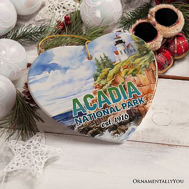 Majestic Acadia National Park Artwork Ornament, Travel Souvenir and Christmas Gift, Heart