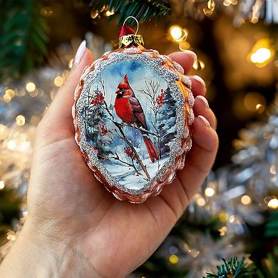Illustrious Pinecone Beauties Woodland Animal Set of Four Glass Christmas Ornaments, Deer, Fox, Owl