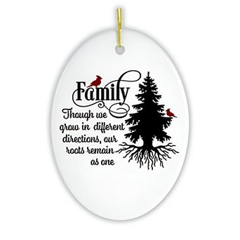 Lovely Family Quote Christmas Ornament, Oval