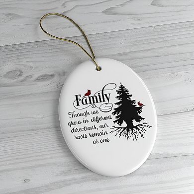 Lovely Family Quote Christmas Ornament, Oval