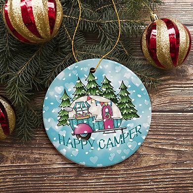 Happy Camper Winter RV Ornament