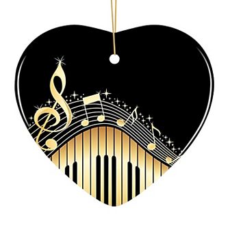 Elegant Gold Music Note Piano Keys Ornament