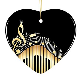Elegant Gold Music Note Piano Keys Ornament