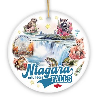 Classically Artistic Niagara Falls Art Ornament, Canadian and New York Paradise Souvenir