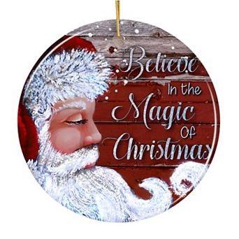 Vintage Santa Believe in the Magic of Christmas Ornament
