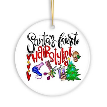 Santa’s Favorite Hairstylist Christmas Ornament, Hairdresser Appreciation Gift Idea