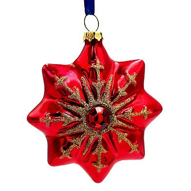 Graceful Nativity Star Glass Christmas Ornament, Unique Christian Religious Decor