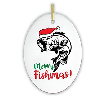 Merry Fishmas Fishing Christmas Ornament