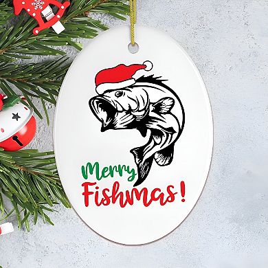 Merry Fishmas Fishing Christmas Ornament