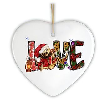 Cozy Sloth Cheerful Christmas Ornament, Lazy & Cute Animal Holiday Decoration