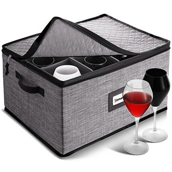 Hard Shell Stemware Storage Case for Wine Glasses