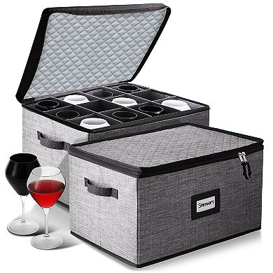 Hard Shell Stemware Storage Case for Wine Glasses
