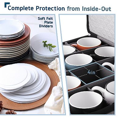 8 Piece Hard Shell Complete Dinnerware Storage set