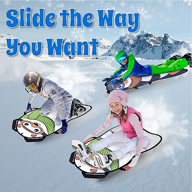 RYDR Snow Sled, 36 inch Single Rider Roll Up Character Winter Snow Mat
