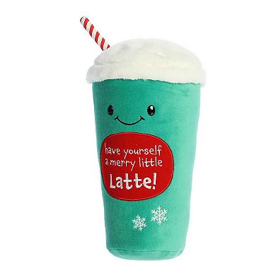 Aurora Medium Green Just Sayin' 10.5" Merry Little Latte Festive Stuffed Animal