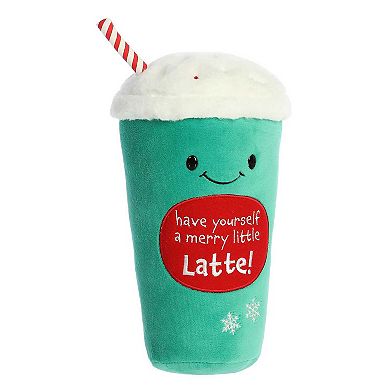 Aurora Medium Green Just Sayin' 10.5" Merry Little Latte Festive Stuffed Animal