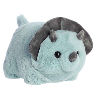 Aurora Medium Blue Spudsters 10" Taren Triceratops Adorable Stuffed Animal