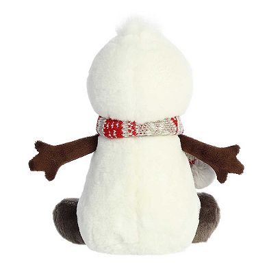 Aurora Medium White Holiday Land Of Lils 10" Wren Snowman With Scarf Festive Stuffed Animal