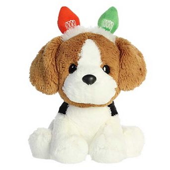 Aurora Small Brown Holiday Cheer 8.5" Brody Beagle Festive Stuffed Animal
