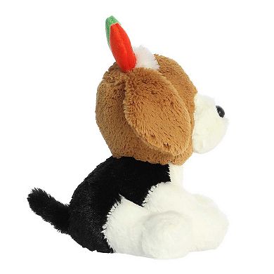 Aurora Small Brown Holiday Cheer 8.5" Brody Beagle Festive Stuffed Animal