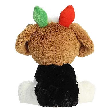 Aurora Small Brown Holiday Cheer 8.5" Brody Beagle Festive Stuffed Animal