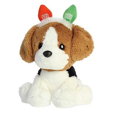Aurora Small Brown Holiday Cheer 8.5" Brody Beagle Festive Stuffed Animal