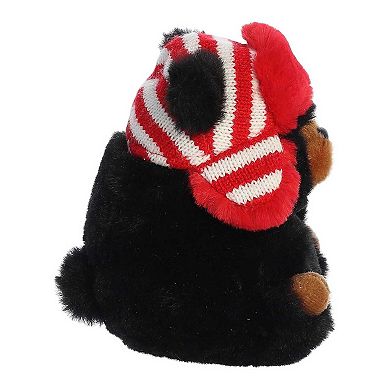 Aurora Mini Black Rolly Pet 5" Blake Black Bear Festive Stuffed Animal