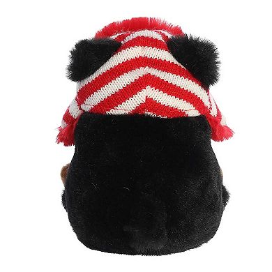 Aurora Mini Black Rolly Pet 5" Blake Black Bear Festive Stuffed Animal