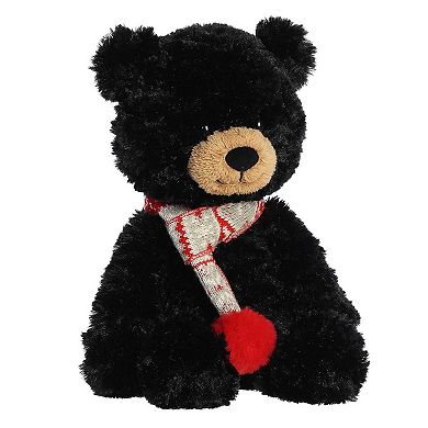 Aurora Large Black Holiday Bundled Bear 14" Erik Festive Stuffed Animal