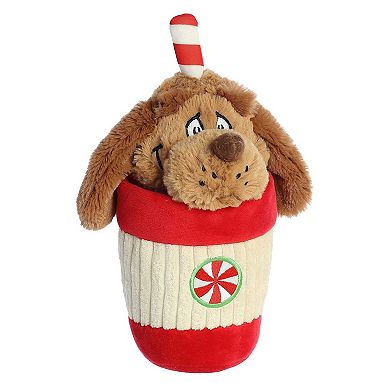 Aurora Small Multicolor Dr. Seuss 9" Max Peppermint Cup Festive Stuffed Animal