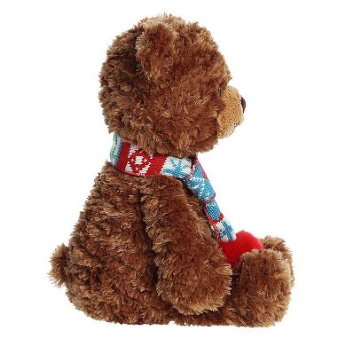 Aurora Large Brown Holiday Bundled Bear 14" Sven Festive Stuffed Animal