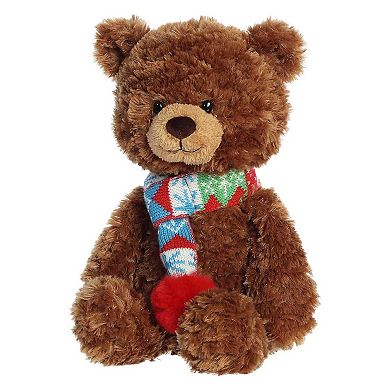 Aurora Large Brown Holiday Bundled Bear 14" Sven Festive Stuffed Animal