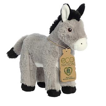 Aurora Medium Gray Eco Nation 11" Donkey Stuffed Animal