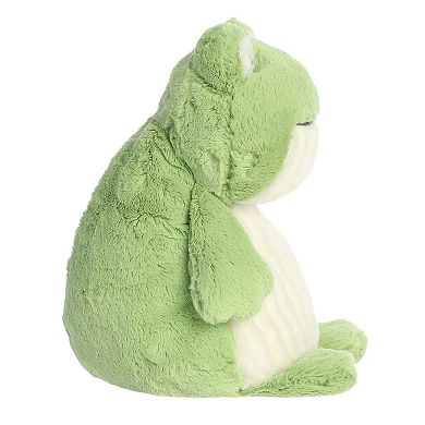 Aurora Large Green Huggle Pals 12.5" Fuzzy Frog Cuddly Stuffed Animal