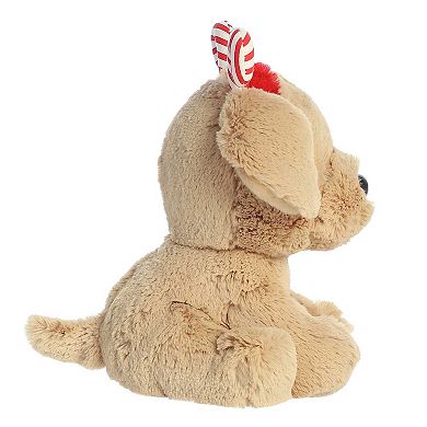 Aurora Small Brown Holiday Cheer 8.5" Buddy Yellow Lab Festive Stuffed Animal