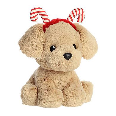 Aurora Small Brown Holiday Cheer 8.5" Buddy Yellow Lab Festive Stuffed Animal