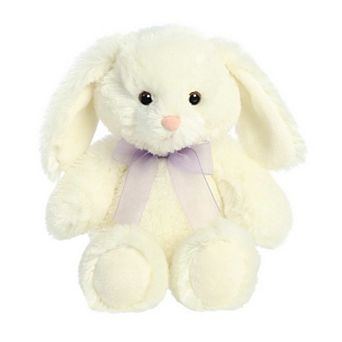 Aurora Medium White 10.5" Bunny Cuddly Stuffed Animal