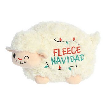 Aurora Small White Just Sayin' 9" Fleece Navidad Sheep Festive Stuffed Animal