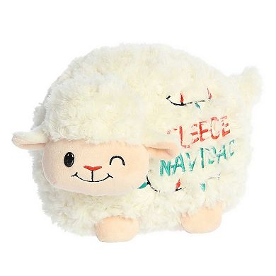 Aurora Small White Just Sayin' 9" Fleece Navidad Sheep Festive Stuffed Animal