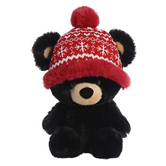 Aurora Large Black Holiday 13" Baby Bear Bucky Festive Stuffed Animal