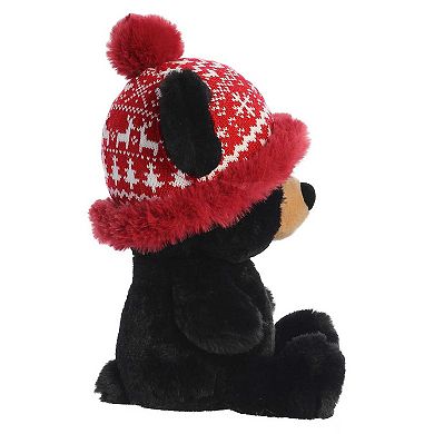 Aurora Large Black Holiday 13" Baby Bear Bucky Festive Stuffed Animal